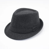 Black felt fedora hat with narrow brim for men spring, stylish women’s fashion accessory